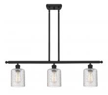  516-3I-BK-G112C-5CL - Cobbleskill - 3 Light - 36 inch - Matte Black - Cord hung - Island Light