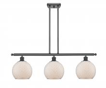  516-3I-BK-G121-8CSN - Farmhouse Chicken Wire - 3 Light - 36 inch - Matte Black - Cord hung - Island Light