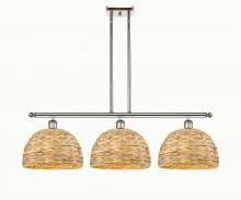  516-3I-PN-RBD-12-NAT - Woven Rattan - 3 Light - 39 inch - Polished Nickel - Multi Pendant