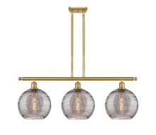  516-3I-SG-G1213-10SM - Athens Deco Swirl - 3 Light - 37 inch - Satin Gold - Cord hung - Island Light