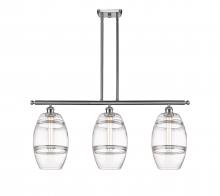  516-3I-SN-G557-8CL - Vaz - 3 Light - 36 inch - Brushed Satin Nickel - Cord hung - Island Light