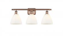  516-3W-AC-GBD-751 - Bristol - 3 Light - 28 inch - Antique Copper - Bath Vanity Light