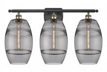  516-3W-BAB-G557-8SM - Vaz - 3 Light - 28 inch - Black Antique Brass - Bath Vanity Light