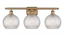  516-3W-BB-G122C-8CL - Athens - 3 Light - 28 inch - Brushed Brass - Bath Vanity Light