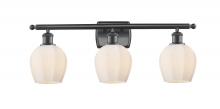  516-3W-BK-G461-6 - Norfolk - 3 Light - 26 inch - Matte Black - Bath Vanity Light