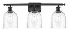  516-3W-BK-G558-6CL - Bella - 3 Light - 26 inch - Matte Black - Bath Vanity Light