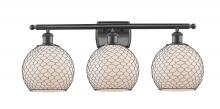  516-3W-OB-G121-8CBK - Farmhouse Chicken Wire - 3 Light - 28 inch - Oil Rubbed Bronze - Bath Vanity Light