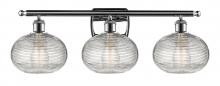  516-3W-PC-G555-8CL - Ithaca - 3 Light - 28 inch - Polished Chrome - Bath Vanity Light