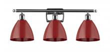  516-3W-PC-MBD-75-RD - Plymouth - 3 Light - 28 inch - Polished Chrome - Bath Vanity Light