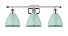  516-3W-PN-MBD-75-SF - Plymouth - 3 Light - 28 inch - Polished Nickel - Bath Vanity Light