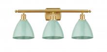  516-3W-SG-MBD-75-SF - Plymouth - 3 Light - 28 inch - Satin Gold - Bath Vanity Light