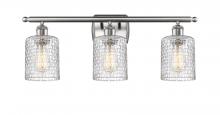  516-3W-SN-G112C-5CL - Cobbleskill - 3 Light - 25 inch - Brushed Satin Nickel - Bath Vanity Light