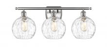  516-3W-SN-G1215-8 - Athens Water Glass - 3 Light - 28 inch - Brushed Satin Nickel - Bath Vanity Light