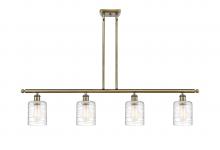  516-4I-AB-G1113 - Cobbleskill - 4 Light - 48 inch - Antique Brass - Cord hung - Island Light