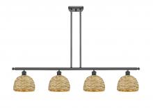  516-4I-OB-RBD-8-NAT - Woven Rattan - 4 Light - 48 inch - Oil Rubbed Bronze - Multi Pendant