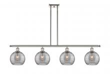  516-4I-PN-G1213-8SM - Athens Deco Swirl - 4 Light - 48 inch - Polished Nickel - Cord hung - Island Light