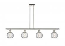  516-4I-PN-G1215-6 - Athens Water Glass - 4 Light - 48 inch - Polished Nickel - Cord hung - Island Light