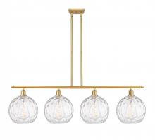  516-4I-SG-G1215-10 - Athens Water Glass - 4 Light - 48 inch - Satin Gold - Cord hung - Island Light