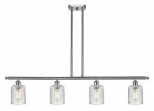  516-4I-SN-G112C-5CL - Cobbleskill - 4 Light - 48 inch - Brushed Satin Nickel - Cord hung - Island Light