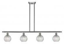  516-4I-SN-G122C-6CL - Athens - 4 Light - 48 inch - Brushed Satin Nickel - Cord hung - Island Light