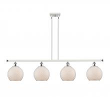  516-4I-WPC-G121-8CSN - Farmhouse Chicken Wire - 4 Light - 48 inch - White Polished Chrome - Cord hung - Island Light