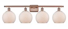  516-4W-AC-G121-8CSN - Farmhouse Chicken Wire - 4 Light - 38 inch - Antique Copper - Bath Vanity Light