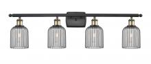  516-4W-BAB-G559-5SM - Bridal Veil - 4 Light - 35 inch - Black Antique Brass - Bath Vanity Light