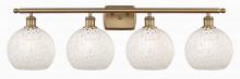  516-4W-BB-G1216-8WM - White Mouchette - 4 Light - 38 inch - Brushed Brass - Bath Vanity Light