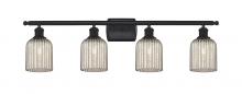  516-4W-BK-G559-5ME - Bridal Veil - 4 Light - 35 inch - Matte Black - Bath Vanity Light