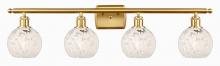  516-4W-SG-G1216-6WM - White Mouchette - 4 Light - 36 inch - Satin Gold - Bath Vanity Light