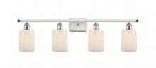  516-4W-WPC-G341 - Hadley - 4 Light - 35 inch - White Polished Chrome - Bath Vanity Light