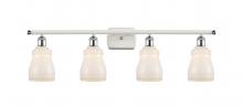  516-4W-WPC-G391 - Ellery - 4 Light - 35 inch - White Polished Chrome - Bath Vanity Light