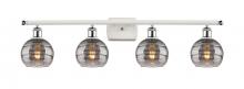  516-4W-WPC-G556-6SM - Rochester - 4 Light - 36 inch - White Polished Chrome - Bath Vanity Light