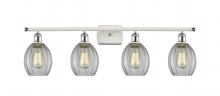  516-4W-WPC-G82 - Eaton - 4 Light - 36 inch - White Polished Chrome - Bath Vanity Light