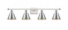  516-4W-WPC-M8-PC - Smithfield - 4 Light - 37 inch - White Polished Chrome - Bath Vanity Light