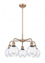  516-5CR-AC-G362 - Waverly - 5 Light - 24 inch - Antique Copper - Chandelier