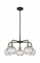  516-5CR-BAB-G122C-6CL - Athens - 5 Light - 24 inch - Black Antique Brass - Chandelier