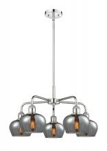  516-5CR-PC-G93 - Fenton - 5 Light - 25 inch - Polished Chrome - Chandelier