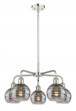  516-5CR-PN-G556-6SM - Rochester - 5 Light - 24 inch - Polished Nickel - Chandelier