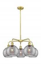  516-5CR-SG-G1213-8SM - Athens Deco Swirl - 5 Light - 26 inch - Satin Gold - Chandelier