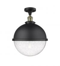  517-1CH-BAB-HFS-124-BK - Hampden - 1 Light - 13 inch - Black Antique Brass - Semi-Flush Mount