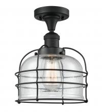  517-1CH-BK-G74-CE - Bell Cage - 1 Light - 8 inch - Matte Black - Semi-Flush Mount