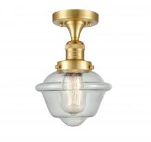  517-1CH-SG-G534 - Oxford - 1 Light - 8 inch - Satin Gold - Semi-Flush Mount