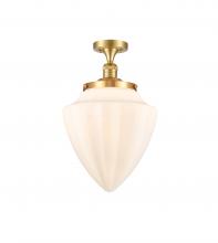  517-1CH-SG-G661-12 - Bullet - 1 Light - 12 inch - Satin Gold - Semi-Flush Mount