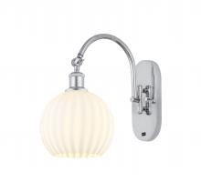  518-1W-PC-G1217-8WV - White Venetian - 1 Light - 8 inch - Polished Chrome - Sconce