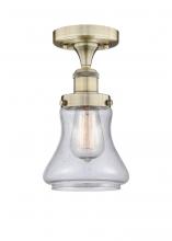  616-1F-AB-G194 - Bellmont - 1 Light - 6 inch - Antique Brass - Semi-Flush Mount