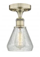  616-1F-AB-G275 - Conesus - 1 Light - 6 inch - Antique Brass - Flush Mount