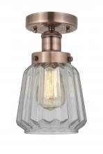  616-1F-AC-G142 - Chatham - 1 Light - 7 inch - Antique Copper - Semi-Flush Mount