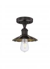  616-1F-OB-M17-OB - Scallop - 1 Light - 8 inch - Oil Rubbed Bronze - Semi-Flush Mount