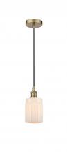  616-1P-AB-G341 - Hadley - 1 Light - 5 inch - Antique Brass - Cord hung - Mini Pendant